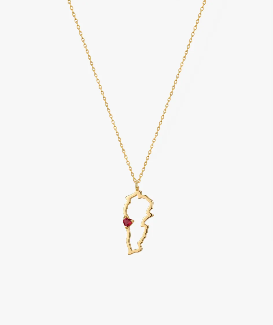 Lebanon Map Necklace
