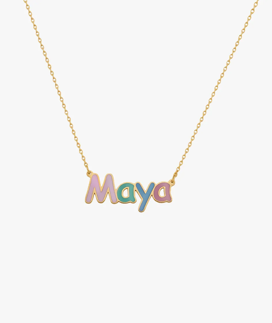 Enamel Name Necklace