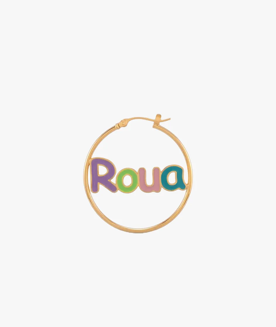 Round Earrings with Enamel